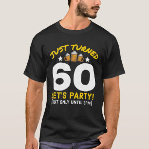 Van 60 tot 19.00 uur grappige 60e verjaardag bier t-shirt