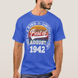 van 80 augustus 1942 80e verjaardag voor 80 jaar t-shirt