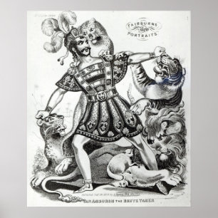 Van Amburgh de Brute Tamer, 1838 Poster