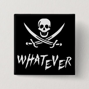 Van "apathische Roger" de Piraat {Whitebeard} Vierkante Button 5,1 Cm