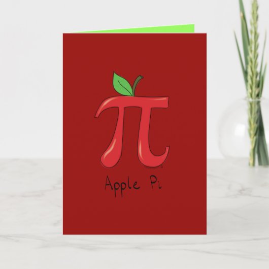 Van Apple Pi het Leuke van de Wiskunde Wenskaart Kaart (Voorkant)
