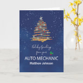 Van Auto Mechanic Christmas Tree  Kaart (Gele Bloem)