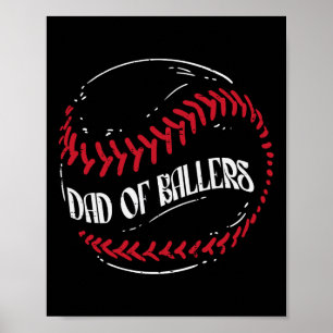 van ballers honkbal grappige vaders dag Mannen pap Poster