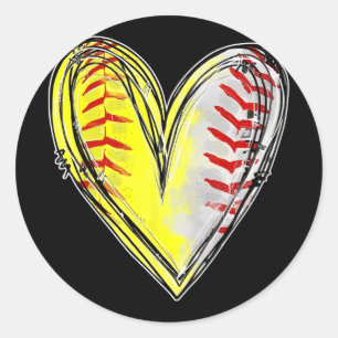 van beide honkbal softbal moeder Moederdag vrouwen Ronde Sticker