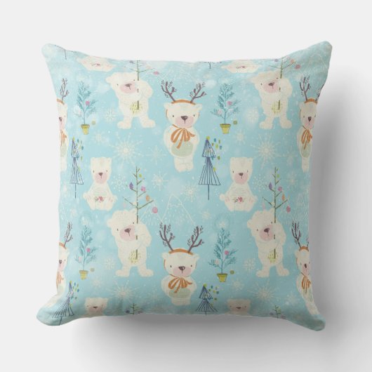 Van Beren en kerstvirospatroon voor kinderen Kussen (Voorkant)