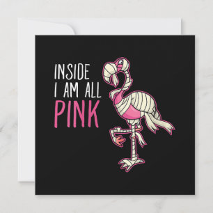 Van binnen ben ik helemaal roze flamingo Grappig Kaart
