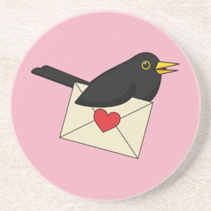 Van Blackbird met Love Zandsteen Onderzetter