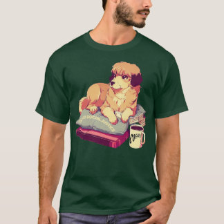 van boeken en koffie en honden en sociale rechtvaa t-shirt