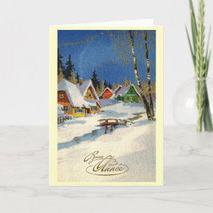 Van Bonne van Annee de Franse 1933 Vintage van het Feestdagen Kaart