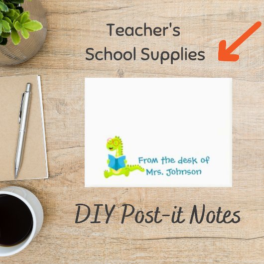 Van bureau van Elementary Teacher Dino reader Post-it® Notes