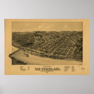 Van Buren Arkansas 1888 Panorama Poster