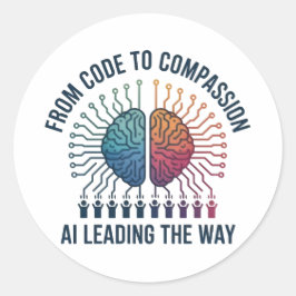 Van code naar mededogen – AI leidt de weg Ronde Sticker