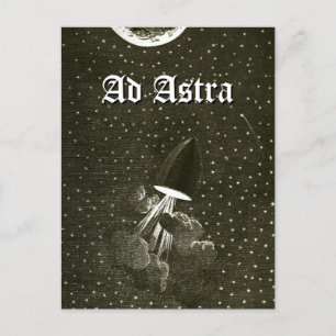 Van de aarde naar de maan kunst Ad Astra Briefkaart