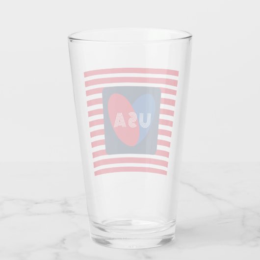 Van de Amerikaanse Patriottische Red White Blue Fu Glas (Achterkant)