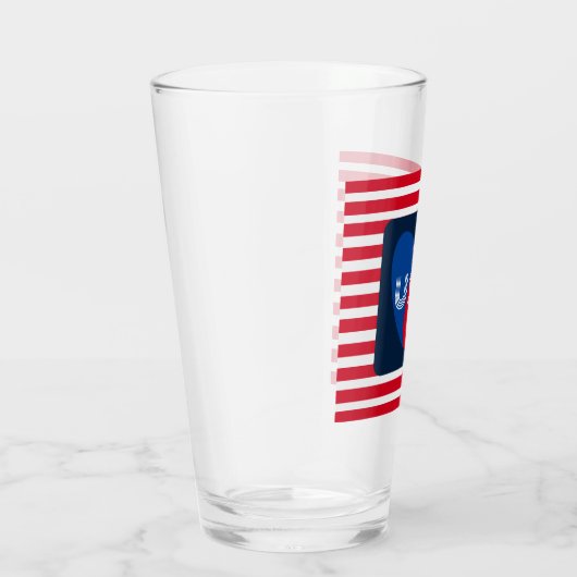 Van de Amerikaanse Patriottische Red White Blue Fu Glas (Rechts)