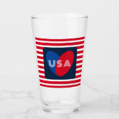 Van de Amerikaanse Patriottische Red White Blue Fu Glas (Voorkant)