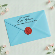 Van de balie van het op maat gemaakte adresstempel