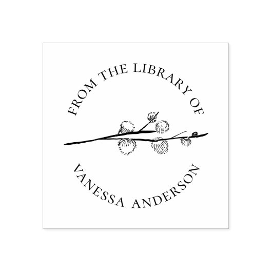 Van de bibliotheek aangepaste boeknaam ronde katoe rubberstempel (Afrduk)