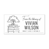 Van de bibliotheek van Custom Name Boom Ex-libris Rubberstempel (Afrduk)