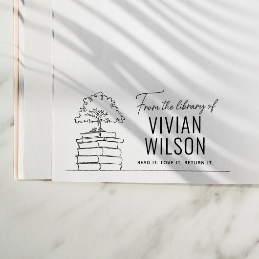 Van de bibliotheek van Custom Name Boom Ex-libris Rubberstempel