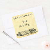 Van de Bibliotheek van de Aangepaste Bookplaat van Vierkante Sticker (Envelop)