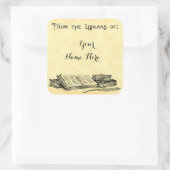 Van de Bibliotheek van de Aangepaste Bookplaat van Vierkante Sticker (Tas)