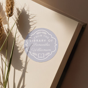 Van de Bibliotheek van de Naam van de Douane Perso Ronde Sticker