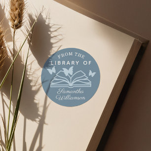 Van de Bibliotheek van de Naam van de Douane Perso Ronde Sticker