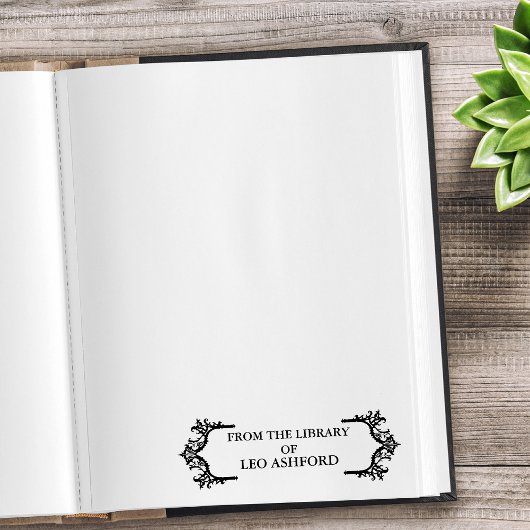 Van de bibliotheek van gotische sierlijke aangepas  zelfinktende stempel