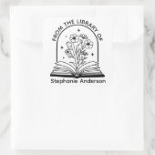 Van de Bibliotheek van Koekbord Vierkante Sticker (Tas)