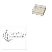 Van de Bibliotheek Van Naam Houten Stempel (Gestempeld)