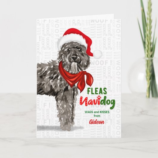 van de Bouvier des Flandres Dog Kerstmis Feestdagen Kaart (Voorkant)