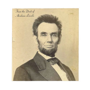 Van de bureau van Abraham Lincoln-laptop Notitieblok