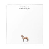 van de bureau van | Naam Elegant Horse Equestrian Notitieblok (Voorkant)