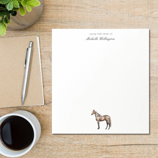 van de bureau van | Naam Elegant Horse Equestrian Notitieblok