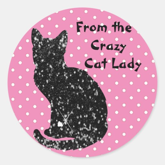 "Van de Crazy Cat Lady" Envelope Sealers Ronde Sticker (Voorkant)