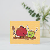 Van de de appelgranaatappel van Hashanah van Rosh Briefkaart (Staand voorkant)