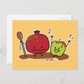 Van de de appelgranaatappel van Hashanah van Rosh Briefkaart (Voorkant / Achterkant)