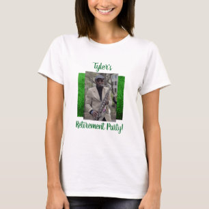 Van de de pensioneringsdouane van de foto groene t-shirt