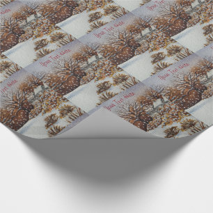 Van de de plattelandshuisjessneeuw van Kerstmis Cadeaupapier