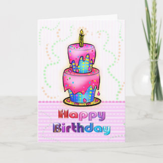 Van de de pret de Gelukkige Verjaardag van de Cake Kaart