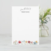 Van de Desk of Typography Waterverf Wildflower Kaart (Staand voorkant)