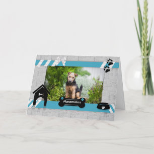 van de Dog Birthday Blue en Black Pet's Photo Kaart