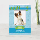 van de Dog Fun Vaderdag Blue Pet-fotokaart Kaart (Voorkant)