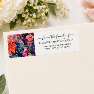 Van de Familie Rouw Herdenkingsbloemen Moody Flora Etiket