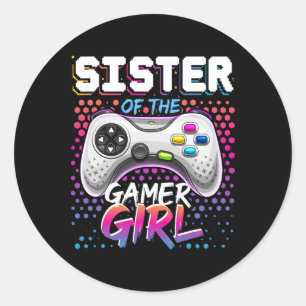 Van de Gamer Meisje Matching Videogame Verjaardags Ronde Sticker
