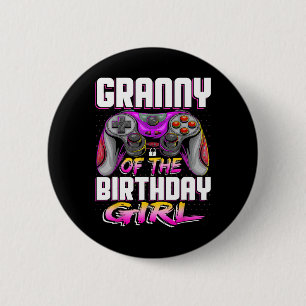 Van de Gamer Meisje Matching Videospel Verjaardag Ronde Button 5,7 Cm