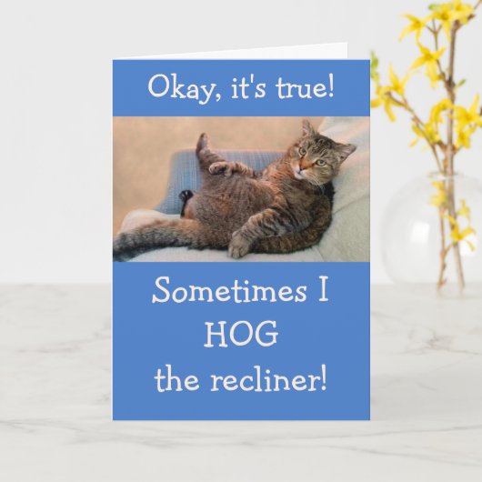 Van de Gekke verjaardag van de kat Funny Kaart (Gele Bloem)