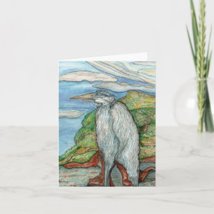 Van de "grote Blauwe Reiger" het Wenskaart Kaart