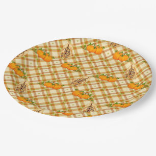 Van de het graanpompoen van de herfst papieren bordje